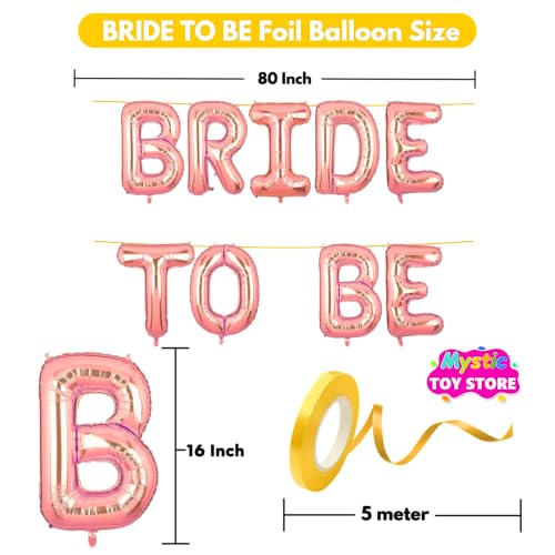 Image of Bride To Be Banner Rose Gold for Wedding Home Girls Foil Balloon Decoration Decor Celebration Rose Golden