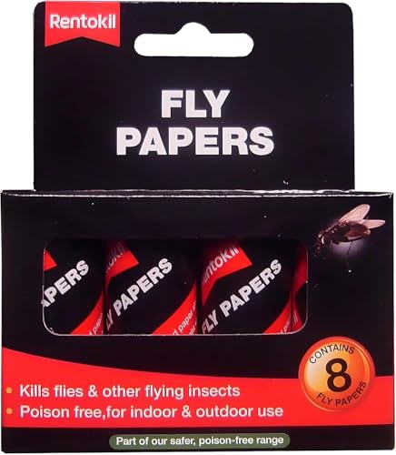 ASA® Traditional Fly Paper Pack of 8 Pesticide Free Indoor & Outdoor Kills Flies & Other Flying Insects