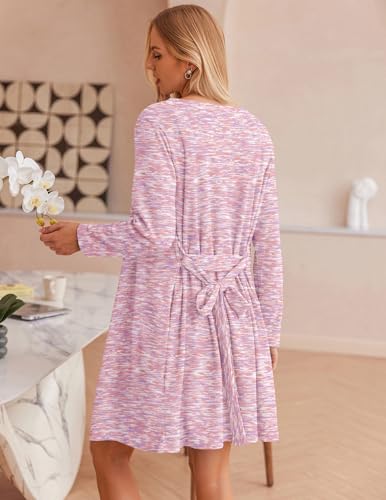 Image of Ekouaer Pajamas for Women Set 3 Piece Lounge Set Soft Pajama Sets Waffle Knit Tank Top and Shorts Cardigan with Pockets S-XXL