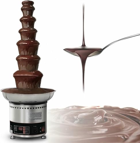 ZHJOPP Fuente de Chocolate Comercial con Calentador de Acero Inoxidable para Caramelo, Mantequilla, Queso y Salsa BBQ (4Layers)