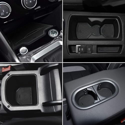 LITTOU KOLOME Antideslizante Mat Antipolvo Esterilla para Puerta Interior Taza Brazo Almacenaje Caja Compatible para TROC 2018-2024 13 Pcs (Negro)