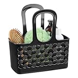 InterDesign Orbz Bathroom Shower Tote for Shampoo, Cosmetics, Beauty Products - Small, Black