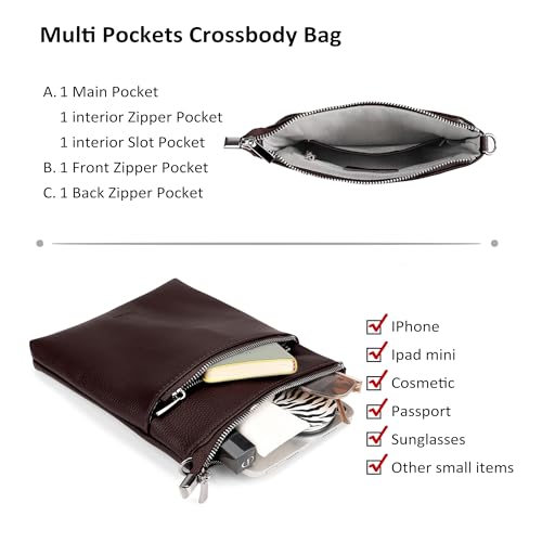 Image of befen Genuine Leather Crossbody Purses for Women Travel Cross Body Bags Lightweight with Adjustable Shoulder Strap