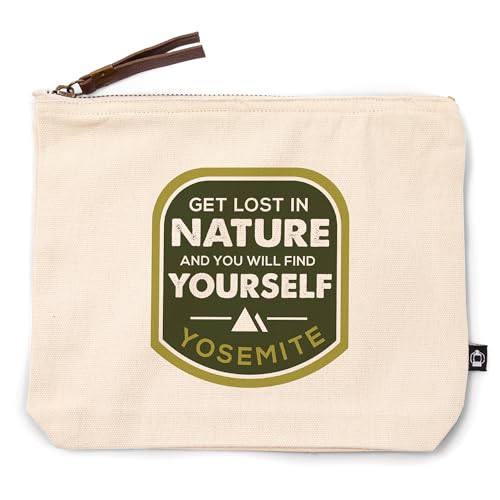 Yosemite National Park, California, Yosemite Lakes, Simply Said, (lp_Archive), 100% Cotton Zipper Pouch, Travel Accessory, Go Bag