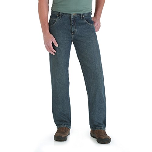 Wrangler mens Rugged Wear Relaxed Straight Fit jeans, Mediterranean, 36W x 32L US