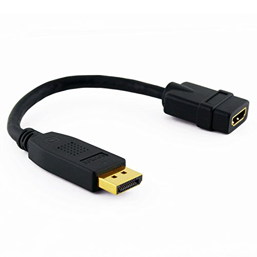Cablesson DisplayPort to HDMI Multimode Short Cable, DP Male to Female HDMI video adapter, Active with audio, 4k, Full HD
