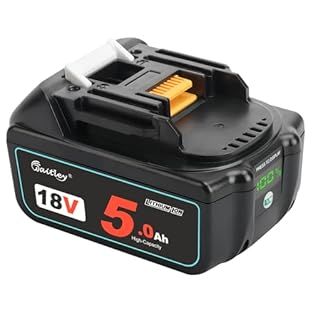 High-Capacity Battery: This 18V battery pack boasts an impressive 5Ah capacity, ensuring extended runtime for your power tools. Intelligent Display: The integrated LCD screen displays the remaining charge percentage, allowing you to monitor battery l...