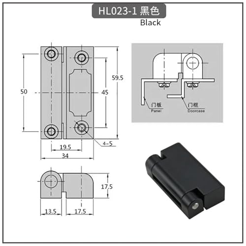 Charnière d'angle rotative robuste pour porte de boîte en tôle - 3