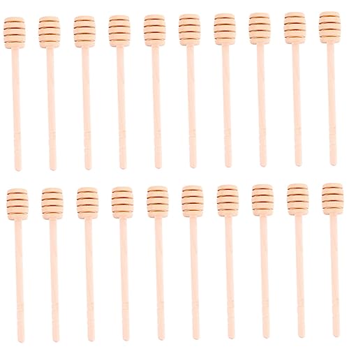 SOLUSTRE 25Pcs Wooden Honey Dipper Sticks Practical Stirring Tools for Honey Jam Beverages Long Handle for Easy Use Reusable Kitchen Utensils