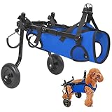 EdisonBrain 犬の歩行器 犬・猫 車椅子 ペット 散歩 サポート 介護 軽量 カート タイプ 後ろ足 補助 輪 サイズ 調整可能 リハビリ 怪我 後肢 2輪 用具 老犬 ヘルスケア ハーネス 小動物 (XS)