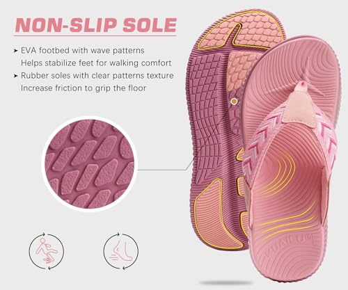Image of KuaiLu Womens Orthotic Flip Flops with Arch Support Cushion Recovery Sandal