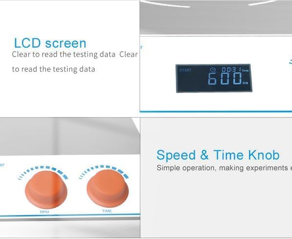 20L Magnetic Stirrer Digital Magnetic Mixer with Speed 100 to 1600rpm Capacity 20L Motor Power 25W LCD Display Stainless Steel Shell Material