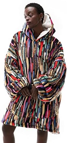 Adult Hoodie Wearable Blanket, Tie Dye Super Cozy Warm and Oversized Sherpa Blanket Hooded for Women