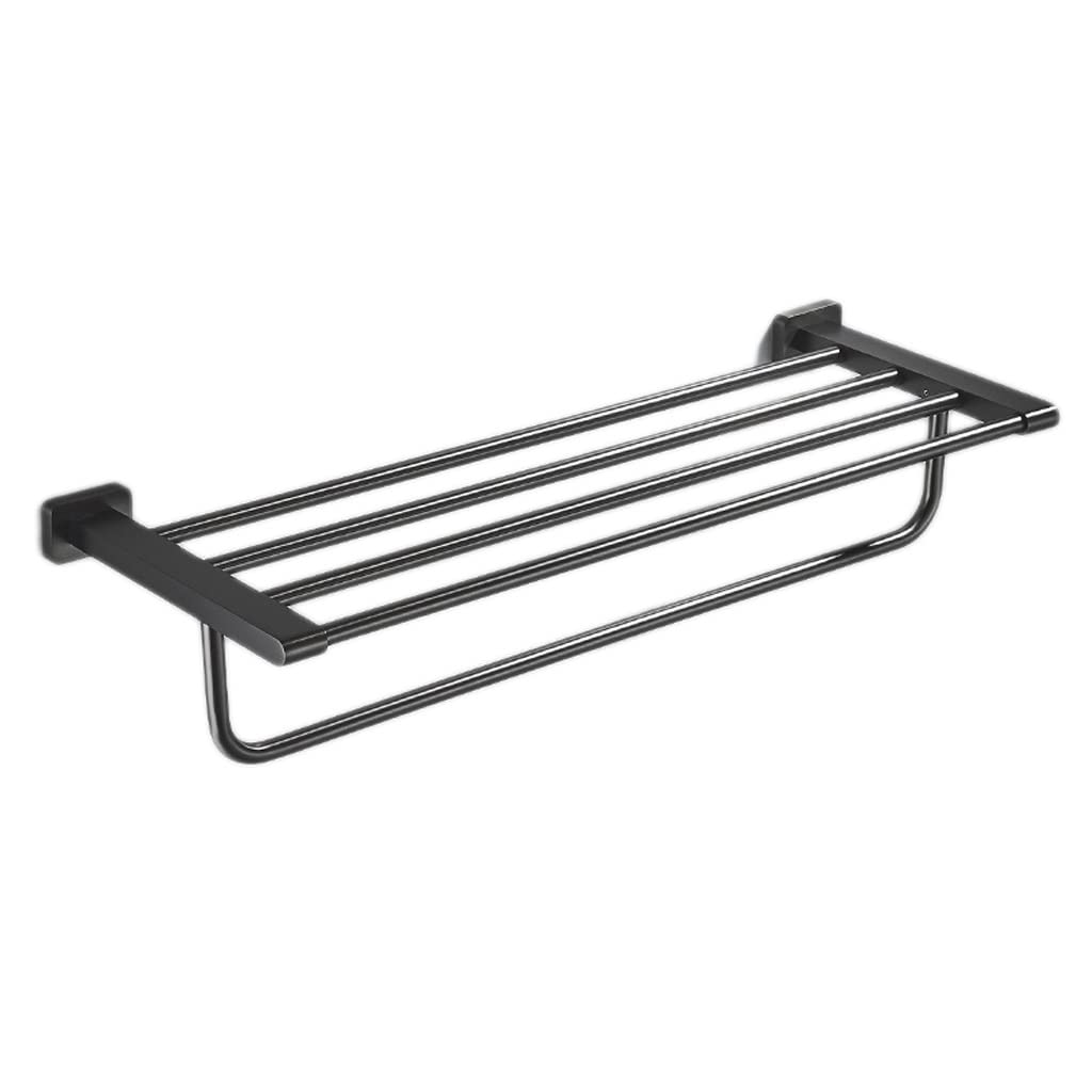 JvFbjLF Bathroom Hanging Bathroom Towel Rack Bath Towel Rack Full Brass Gunmetal Grey Washroom Shelf