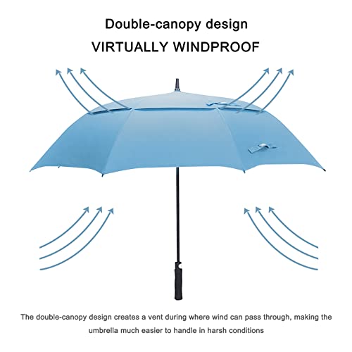 Image of G4Free 47 /54 /62 /68 Inch Automatic Open Golf Umbrella Oversize Extra Large Double Canopy Vented Windproof Waterproof Stick Umbrellas