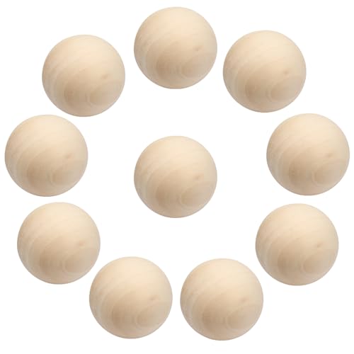 Seimneire 10 Pcs 1 Inch / 25mm Natural Wood Balls Unfinished Wooden Balls Small Round Ball Decorative Balls Craft Sphere for DIY Painting