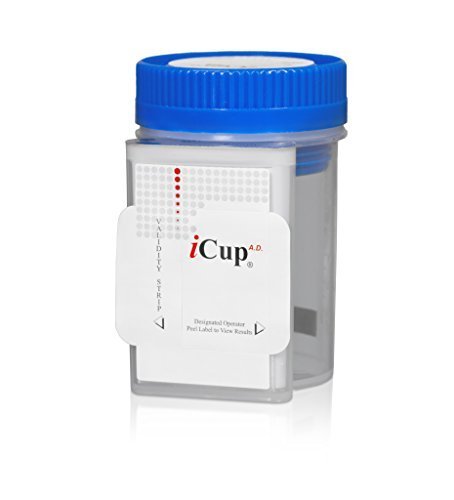 iCup 5 Panel Urine Drug Test (COC, THC, OPI, mAMP, PCP) w/ adulteration (OX,SG,PH) - CLIA Waived (25 Cups)