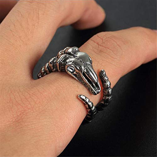 Elfasio Baphomet Ring Goat Satan Demon Devil Men Stainless Steel Rings Vintage Jewelry Size 10 #TOP4
