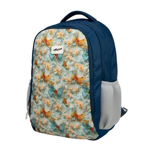 Image of F Gear Shinra Metalle Blue 34L School Backpack|3 Compartments|Airflow Padded Back Panel|Ergonomic, Lightweight & Durable with water Bottle Holders|Ideal for School, College, Office Travel & Daily Use