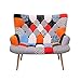 HOME DECO FACTORY Helsinki Patchwork Mobilier Assise Canape Fauteuil Confort Accoudoir Siege Salon Salle A Manger, Textile-Polyester, Multicouleur, 118 x 72 x 100