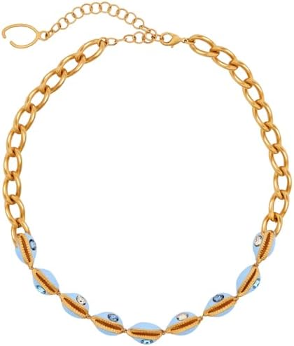 Enamel Cowrie Shell Necklace