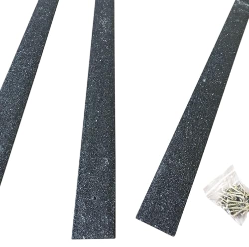 Pack of 5-1200mm GRP Anti-Slip Decking Strips - Heavy Duty Anti-Slip Safety Treads for Timber Decking Steps & Ramps - Non-Slip Safety Strips Outdoor Grip Solution (Black)