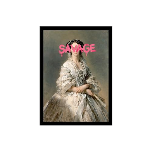 Image of BLINKART Framed Photo - Savage | Altered Art Theme | Motivational & Inspirational Wall Art Poster for Home, Bedroom, Living Room, Office, Hotel & Gifting - 12x8 Inch