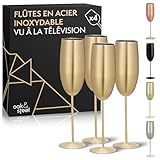 🍾GAMME DE CADEAUX ÉLÉGANTS : comprend d'élégantes flûtes à champagne incassables, des verres à gin et des verres à vin en acier inoxydable de différentes couleurs et finitions.