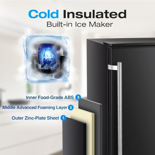 Image of Kismile Under Counter Ice Maker, 80 lbs /Day, 40 Cubes in 15 Mins, Black | Built-In Drain Pump, 24H Timer, Self-Cleaning, 3 Ice Thicknesses and LCD Control for Bars, Cafes, Restaurants and Office Use