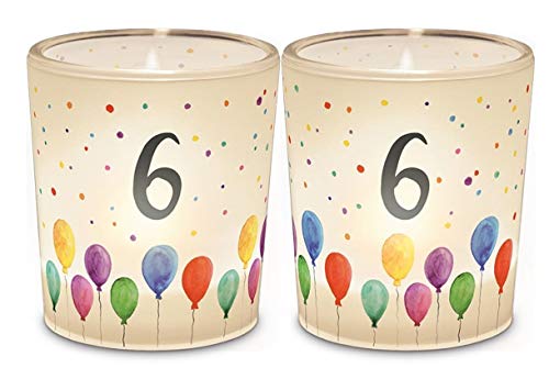 Geschenk für Dich - Licht + Teelicht D6H6 Geburtstag Zahl 6