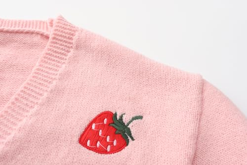 Women's Cute Strawberry Embroidered Knitted Cardigan Sweet Kawaii Button Line Y2K-Line3