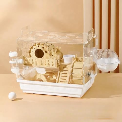 2階建て ハムスター ケージ 半透明の アクリル プラスチック モルモット ケージ ゴールデンハムスター用 ハムスター クリアケージ 小 ハムスターゲージ クリア 小動物 ケージ ルーミィ グランスペース hamster cage ハムスター ケース 部品