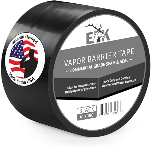 ELK Vapor Barrier Tape 4”x180ft PE Seam Seal Black