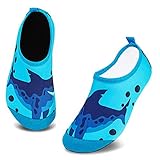 Kyopp Badeschuhe Kinder Wasserschuhe Mädchen Jungen Aqua Barfuss Non-Slip für Meer Schwimm Surf Strand Baby(ktualisierte-Tiefseehai 28/29 EU)