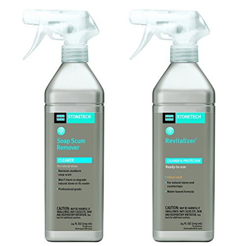 80% Off Discount StoneTech Bundle of Soap Scum Remover and StoneTech Revitalizer, Cleaner & Protector for Tile & Stone, Citrus Scent, 2 24-Ounce (.710L) Spray Bottles