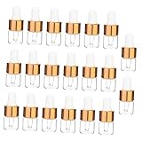 Vaguelly 100 Stück 1ml Ätherisches Öl Flasche Mit Tropfer Leere Glasflasche Für Reise Unterverpackungsflasche Bpa Frei Dicht Und Tragbar Für Ätherische Öle Und Flüssigkeiten