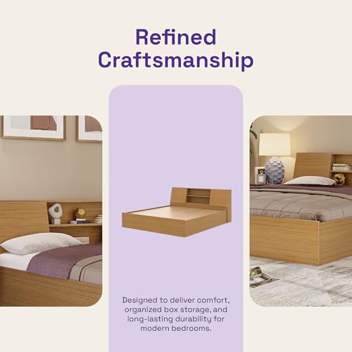 Image of Wakefit Bed | 1 Yr Warranty | King Size Bed, Comes with Storage Box, Noise Free, Density: 680-750 kg /m, Termite & Borer Resistant, Fits Mattresses Up to 8 Inches (Orion 78 x 72 - Urban Teak)