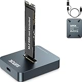 SUITOK M.2 NVMe SSD Reader External, 10Gbps to USB Adapter for Both M.2 (M Key, B+M Key) NVMe and SATA NGFF SSD Dock, Size for M2 22110 2280 2260 2242 2230 Drive Docking Station - Aluminum Alloy
