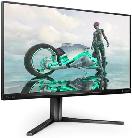 PHILIPS Evnia 25M2N3200W - 24.5 Inch Gaming Monitor, VA, 240Hz, 1ms GTG, Low Input Lag, Smart Contrast, Height Adjust (1920 x 1080 @ 240Hz, 300 cd/m², HDMI 2.0 / DP 1.4)