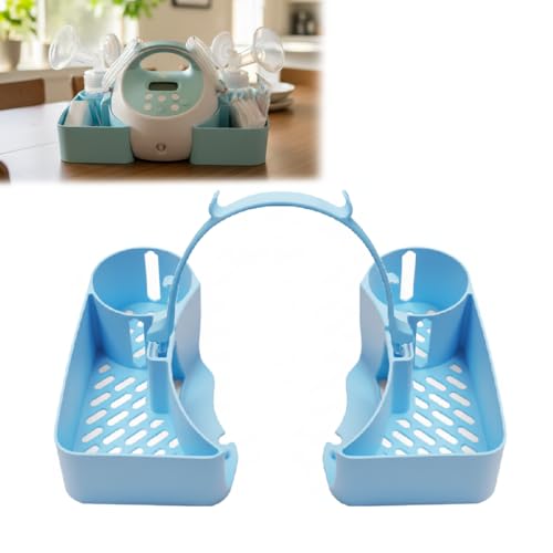Pump Caddy Organizer for Spectra S1/S2 Breast Pump Portable Storage Tray with Handle Clamp Hands-Free Pumping Station