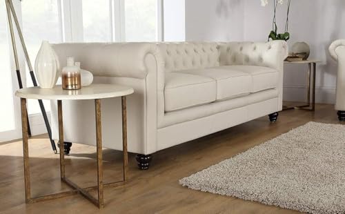 Image of Modern & Classic Chesterfield Sofa 5 Seater Sofa Velvet L-Shape Corner Sectional Button Tufted Sofa for Living Room, Dining Room, Office and Hallway-(Beige).