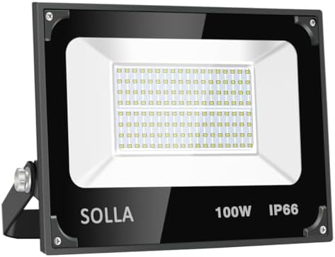 100W Led Flood Light, 10000lm 3000K Warm White Security Light Exterior Flood Lighting, Outdoor Indoor Lighting Fixture Landscape Floodlight Spotlight for Yard, Garden, Garage, Rooftop, Patio