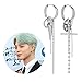 YFresh Bangtan Boys The Same Style Vintage Silver Studing Earrings with 1 3D Sticker 2 Lomo Card