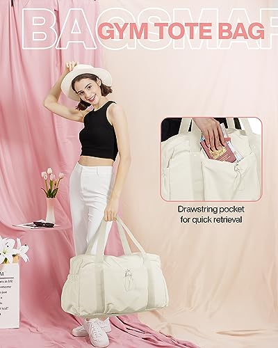 Weekender-Bag-for-Women-BAGSMART-Travel-Duffle-Bag-with-Shoe-Bag-for-Travel-26L-Airport-Carry-On-Overnight-Bag-Gym-Tote-Bag-for-Sports-Travel-EssentialsBeige