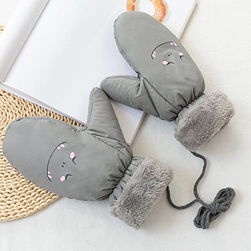 Gants de ski chauds gris et imperméables pour toute la famille