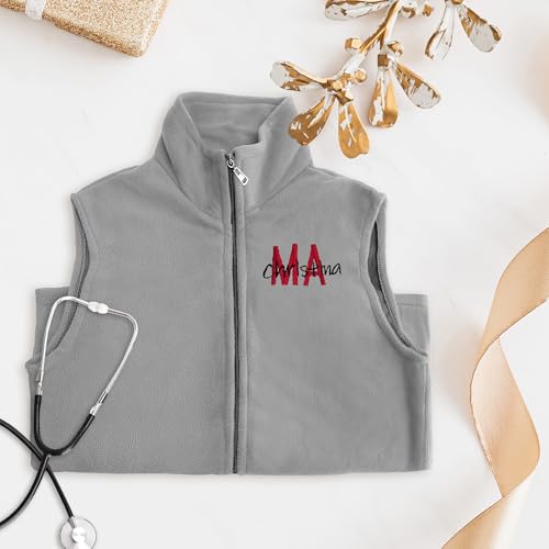 Custom Women's Nurse Vest Personalized RN Nurse Fleece Vest Embroidered Name Nurse Jacket Nurse Top Outfit Zip XL-4XL4
