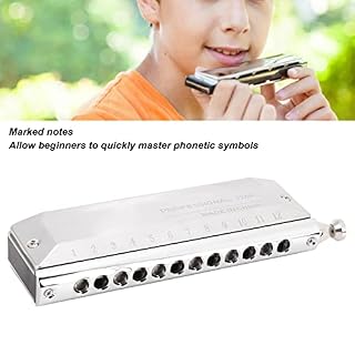 Harmonica chromatique, 12 trous Harmonicas Full Tone Silver Strong Resonance Metal for Gift - Les Beatles, Paul McCartney, John Lennon, RIngo Starr, George Harrison Harmonica chromatique, 12 trous Harmonicas Full Tone Silver Strong Resonance Metal for Gift – Image 2