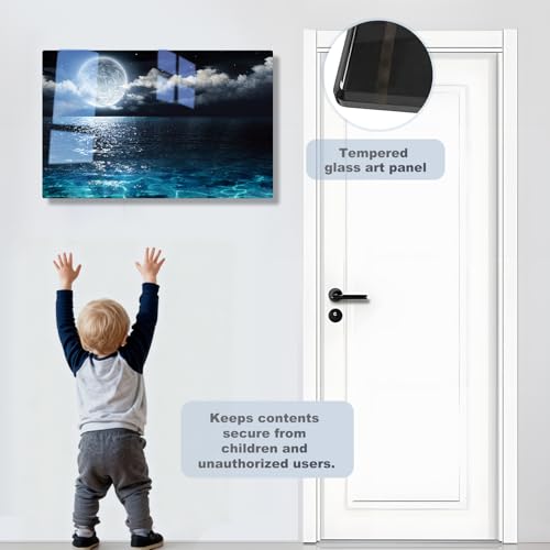Image of Biometric Hidden Gun Safe fits 2 pistols,Quick Access Wall Gun Safe