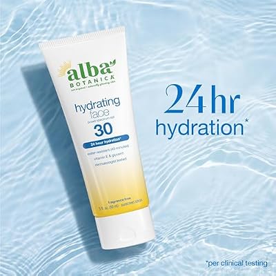 Alba Botanica Sunscreen for Face, Fragrance-Free Hawaiian Face Sunscreen Lotion, Broad Spectrum SPF 30, Water Resistant and Biodegradable, 3 fl. oz. Bottle