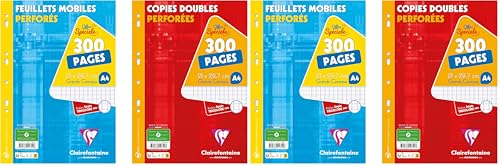 Copies perforées A4 Clairefontaine grands carreaux pour éviter les déchirures de feuilles